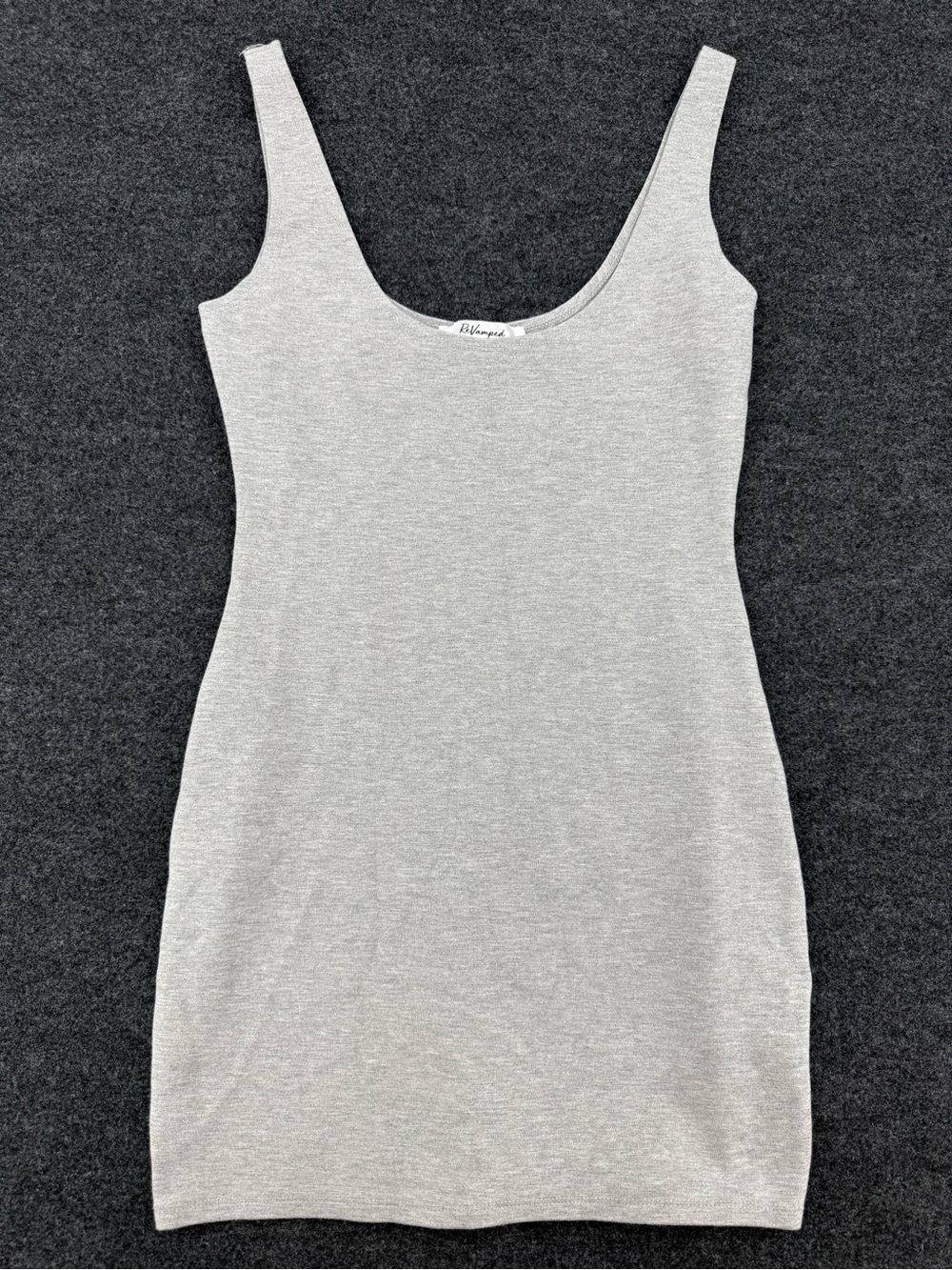 Revamped Light Grey Scoop Neck Tank Top